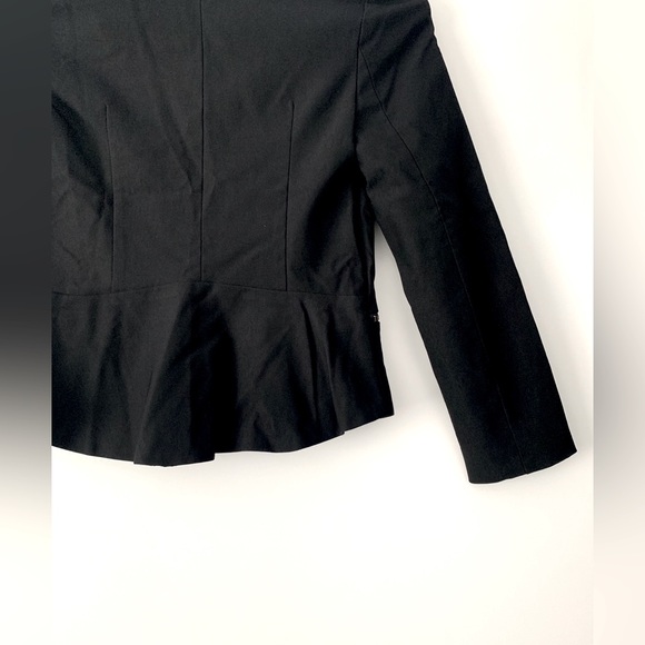 ❗️CLEAROUT❗️REBECCA TAYLOR* black collarless zippered pockets BLAZER - XS fit - Picture 8 of 9
